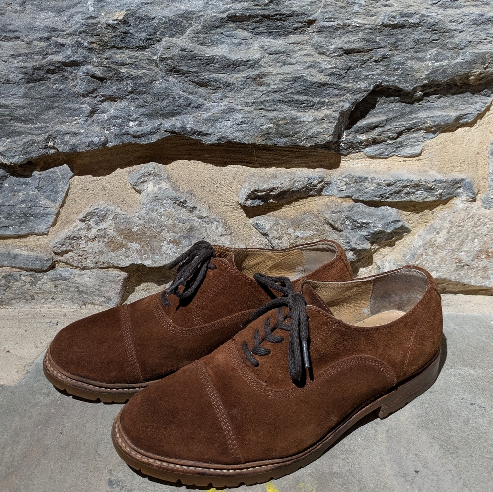 Frye Brown Suede Oxford--lightweight lug